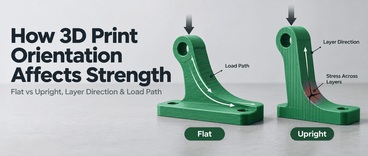 How 3D Print Orientation Affects Strength: Flat vs. Upright Parts