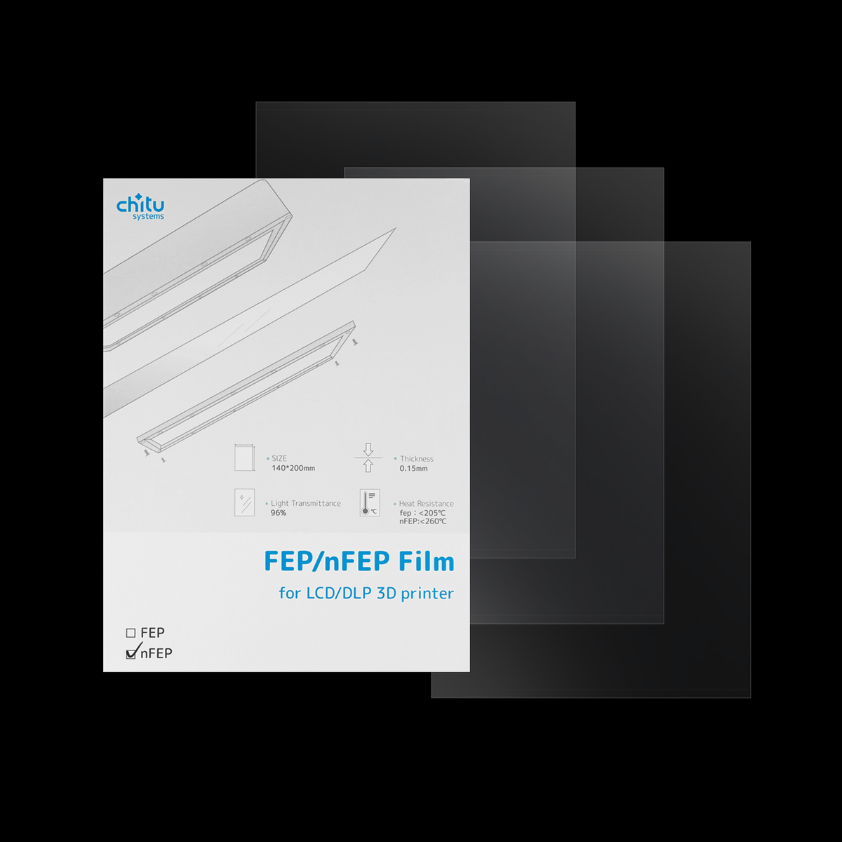 3pcs nFEP/PFA Release Film for Resin 3D Printers