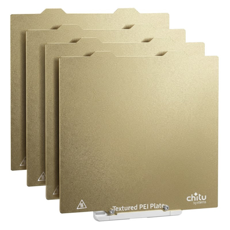 4-Pack Textured PEI Build Plates with Grip Hook for Bambu Lab A1 / A1 Mini
