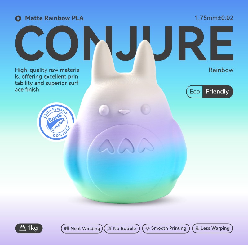Conjure Matte Rainbow PLA Filament 2kg Pack (EU)