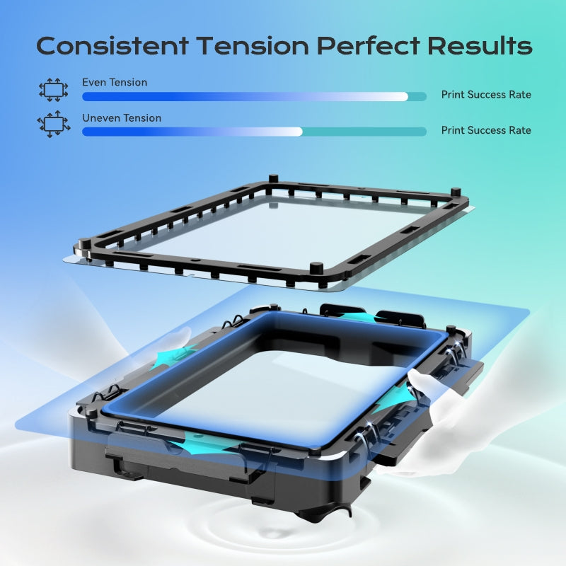 Hoopat resin vat with consistent release film tension for reliable resin 3D printing