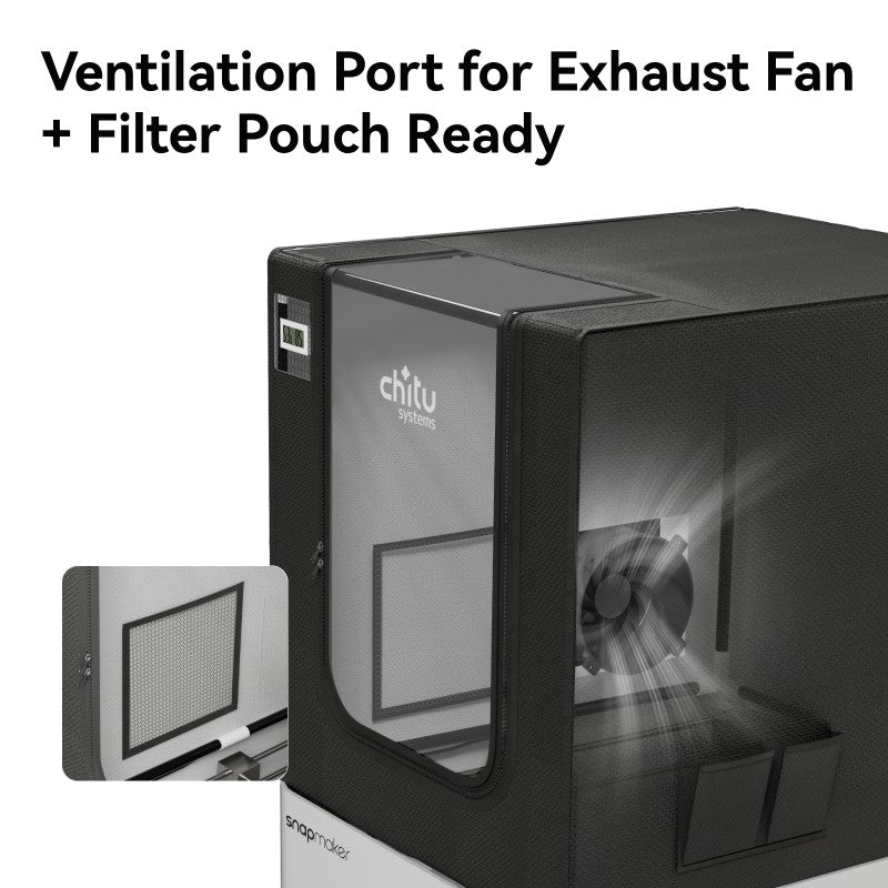Snapmaker U1 top cover with built-in ventilation port for connecting an exhaust fan or fume extraction system