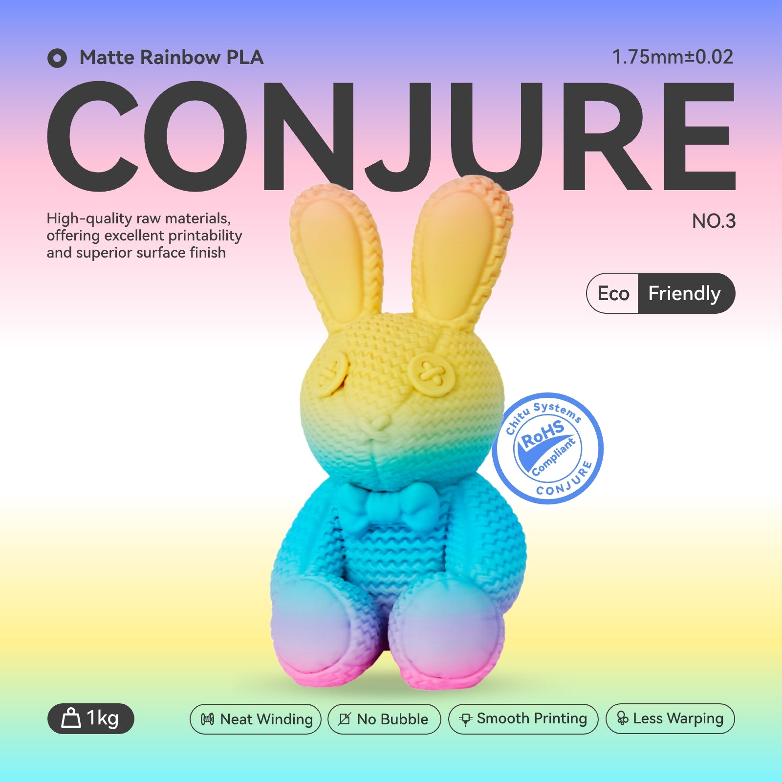 Conjure Matte Rainbow PLA Filament
