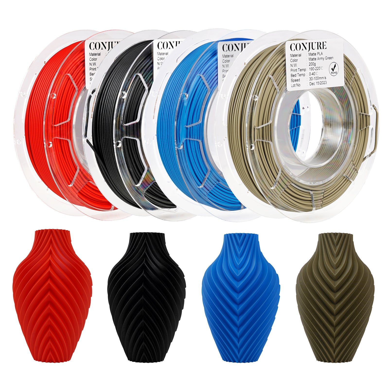 Conjure PLA Filament Multi-Color Trial Pack 0.8KG