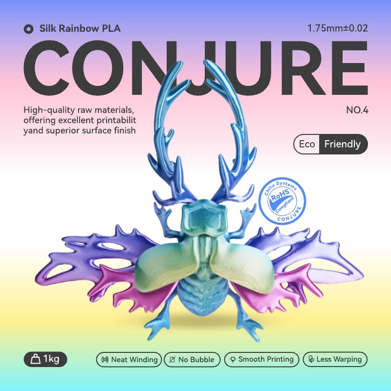 Conjure Silk Rainbow PLA 3D Printer Filament