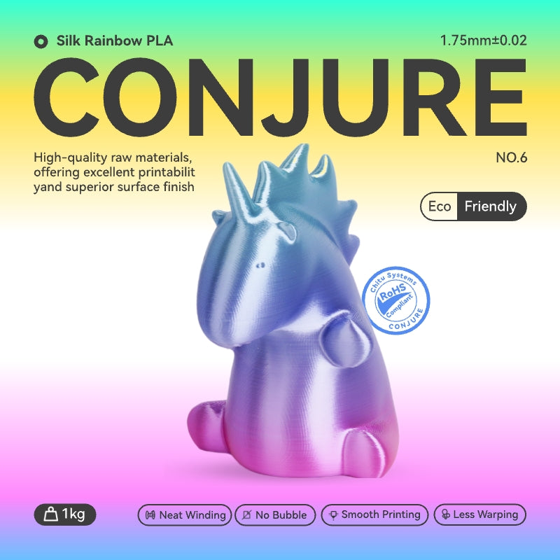 Conjure Silk Rainbow PLA 3D Printer Filament