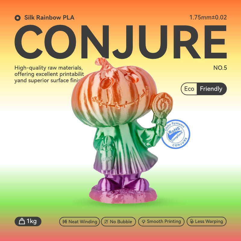 Conjure Silk Rainbow PLA 3D Printer Filament